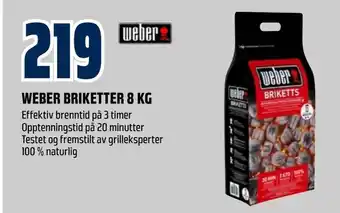 Obs Bygg Weber briketter 8 kg tilbud