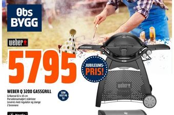 Obs Bygg Weber q 3200 gassgrill tilbud