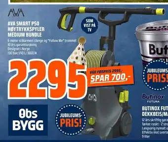 Obs Bygg Ava smart p50 høytrykkspyler medium bundle tilbud