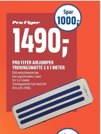 Coop Obs Pro flyer airjumper treningsmatte 3 x 1 meter tilbud