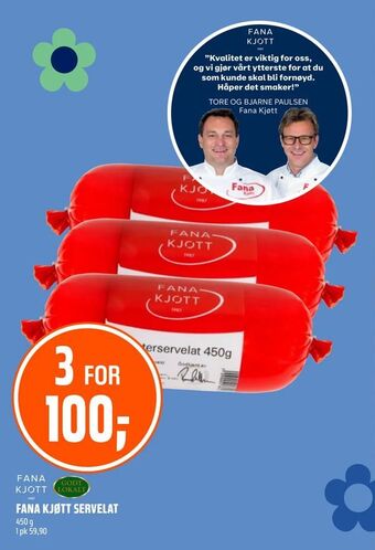 Coop Obs Fana kjøtt servelat tilbud