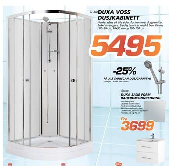 Coop Byggmix Duxa voss dusjkabinett tilbud