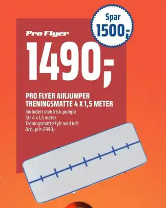 Coop Obs Pro flyer airjumper treningsmatte 4 x 1,5 meter tilbud