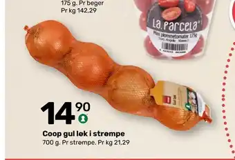 Matkroken Coop gul løk i strømpe tilbud