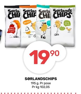 Coop Marked Sørlandschips tilbud