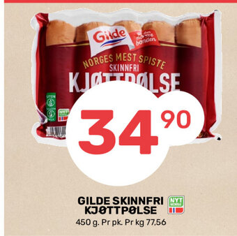Matkroken Gilde Skinnfri Kjøttpølse tilbud