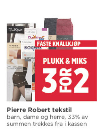 Meny Pierre robert Tekstil tilbud