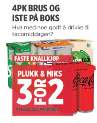 Meny 4Pk Brus Og Iste På Boks tilbud