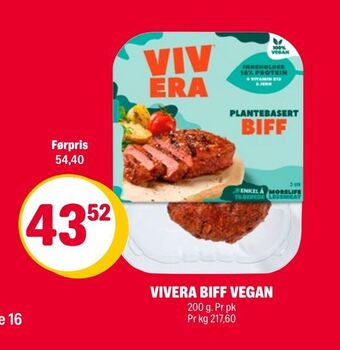 Coop Extra Vivera biff vegan tilbud