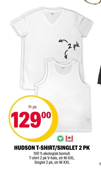 Coop Extra Hudson t-shirt/singlet 2 pk tilbud
