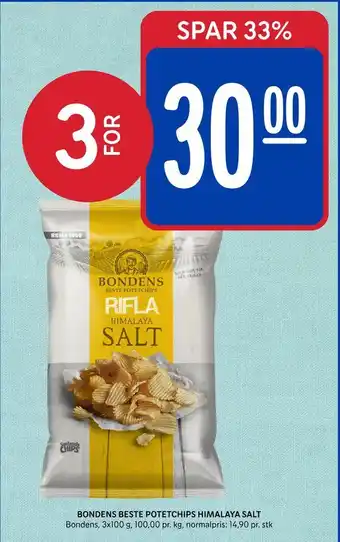 Rema 1000 Bondens beste potetchips himalaya salt tilbud
