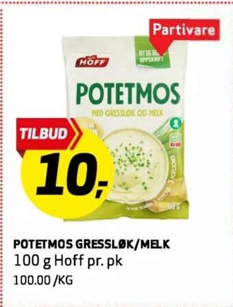 Bunnpris Potetmos gressløk/melk tilbud