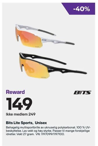XXL Sport Bits Lite Sports, Unisex tilbud