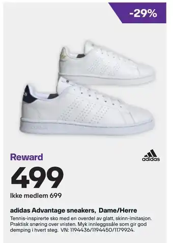 XXL Sport adidas Advantage sneakers, Dame/Herre tilbud