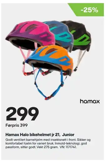 XXL Sport Hamax Halo bikehelmet jr 21, Junior tilbud