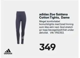 XXL Sport adidas Zoe Saldana Cotton Tights, Dame tilbud