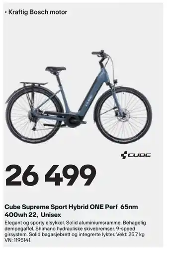 XXL Sport Cube Supreme Sport Hybrid ONE Perf 65nm 400wh 22, Unisex tilbud
