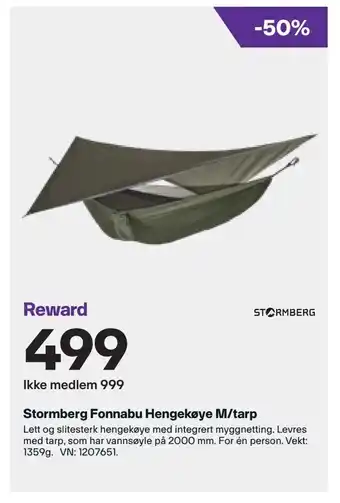 XXL Sport Stormberg Fonnabu Hengekøye M/tarp tilbud