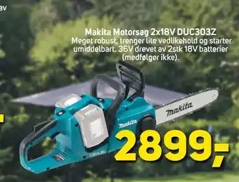 Megaflis Makita Motorsag 2x18V DUC303Z tilbud