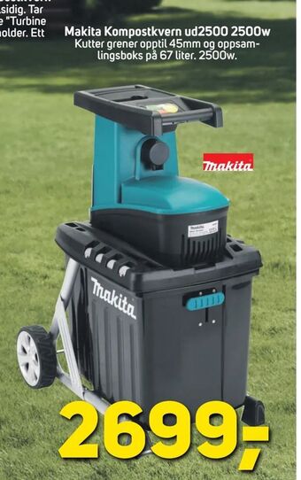 Megaflis Makita Kompostkvern ud2500 2500w tilbud