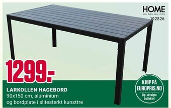 Europris Larkollen hagebord tilbud