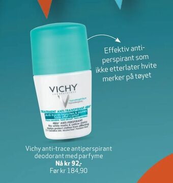 Apotek 1 Vichy anti-trace antiperspirant deodorant med parfyme tilbud