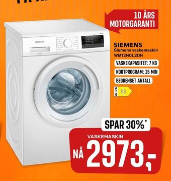 Skousen Siemens vaskemaskin WM12N0L2DN tilbud