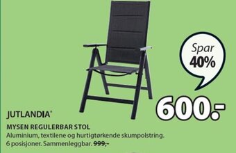 JYSK Mysen Regulerbar Stol tilbud