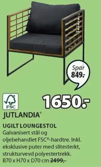 JYSK Ugilt Loungestol tilbud