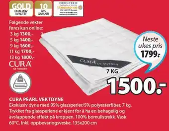 JYSK Cura Pearl Vektdyne tilbud