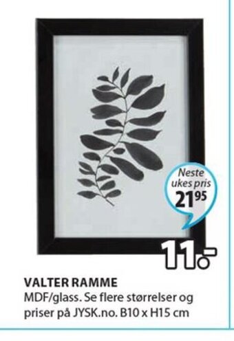 JYSK Valter Ramme tilbud