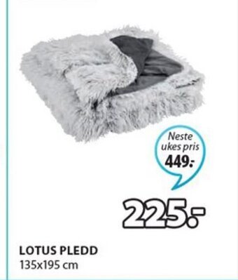 JYSK Lotus Pledd tilbud