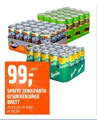Coop Obs Sprite zero/fanta u/sukker/urge brett tilbud