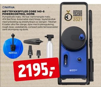 jem & fix Høytrykkspyler core 140-6 powercontrol home tilbud