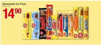 Spar Sjokolade fra Freia tilbud