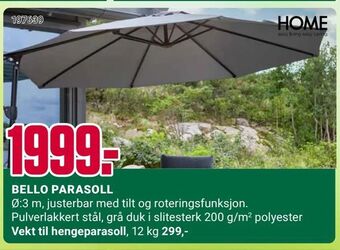 Europris Bello parasoll tilbud