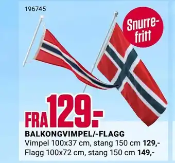 Europris Balkongvimpel/-flagg tilbud