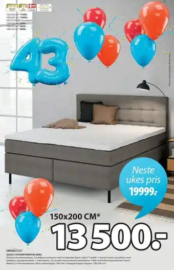 JYSK Gold c110 kontinentalseng tilbud