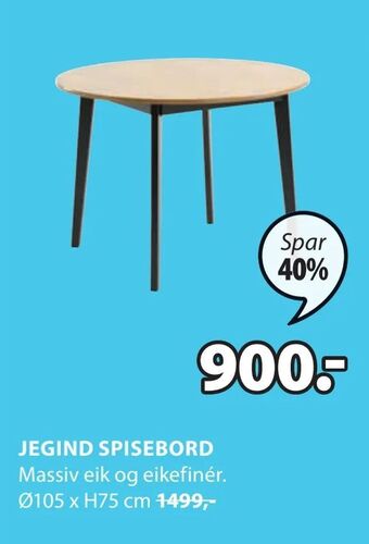 JYSK Jegind spisebord tilbud