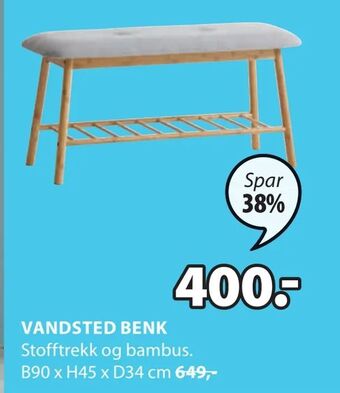 JYSK Vandsted benk tilbud
