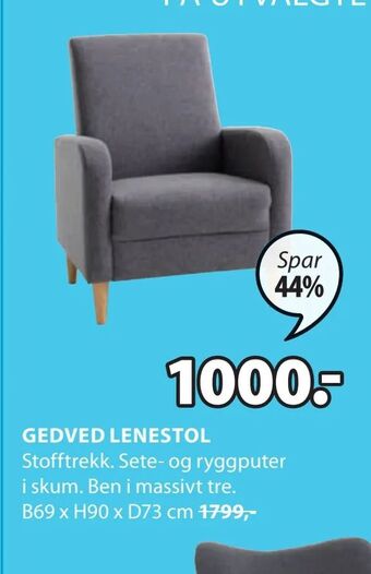 JYSK Gedved lenestol tilbud