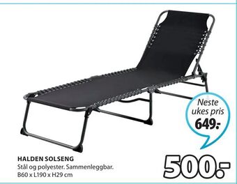 JYSK Halden solseng tilbud