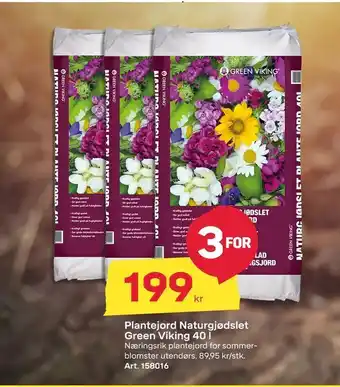Byggmax Plantejord Naturgjødslet Green Viking 40 l tilbud