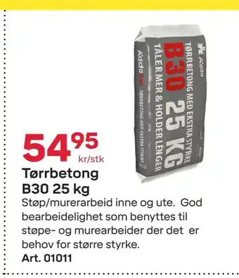 Byggmax Tørrbetong B30 25 kg tilbud
