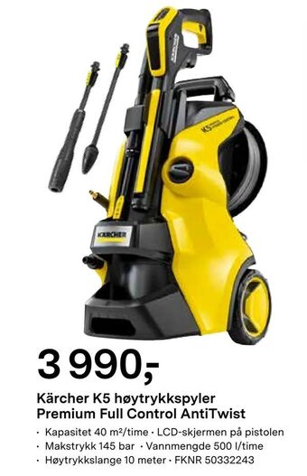 Felleskjøpet Kärcher K5 høytrykkspyler Premium Full Control AntiTwist tilbud
