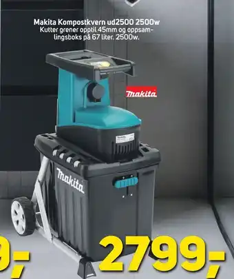 Megaflis Makita Kompostkvern ud2500 2500w tilbud
