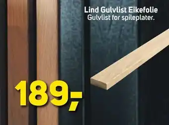 Megaflis Lind Gulvlist Eikefolie tilbud