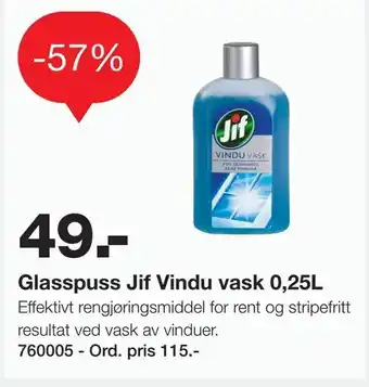 Staples Glasspuss Jif Vindu vask 0,25L tilbud