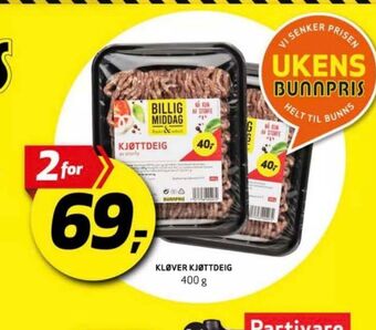 Bunnpris Billig middag kjøttdeig tilbud