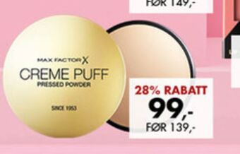 Sparkjøp Max factor pudder tilbud